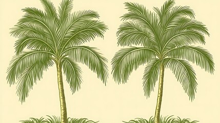 Tropical Palm Trees with Vintage Style.