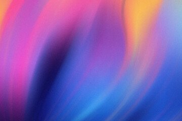 A vibrant abstract painting featuring a blend of pink blue yellow and purple colors in a fluid...