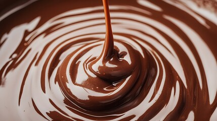 Flowing Chocolate Syrup with a Rich, Creamy Texture for Food-Themed Concepts