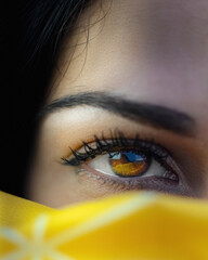 Sunset colored eye, female enchantment