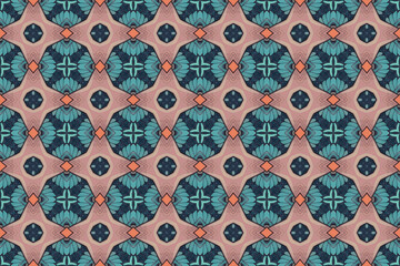 Seamless Geometric Shape Textile Wallpaper Interior Endless Decoration Visual Perspective Fashion Cloth Background Graphic Symmetric Texture Template Luxury Digital Tile Design Fabric Art Pattern.