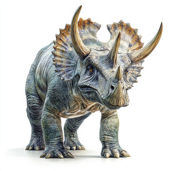 Fototapeta premium Triceratops with detailed texture on white background