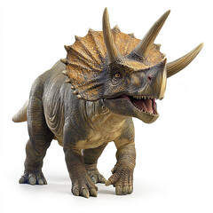 Fototapeta premium Triceratops with detailed texture on white background