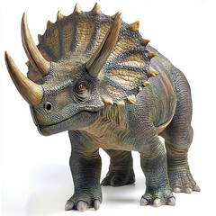 Fototapeta premium Triceratops with detailed texture on white background
