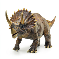 Fototapeta premium realistic Triceratops model on white background