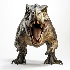 Fototapeta premium Ferocious Tyrannosaurus rex roaring on white background
