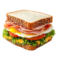 Strammer Max sandwich with eggs and ham transparent background