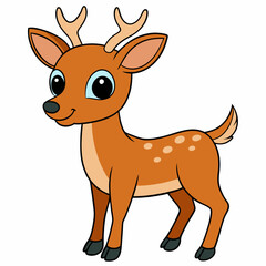 Reindeer Cartoon Clipart – Adorable Holiday Animal Drawing