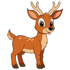 Reindeer Cartoon Clipart – Adorable Holiday Animal Drawing