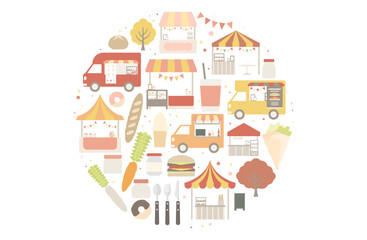 秋のマルシェベクターイラスト