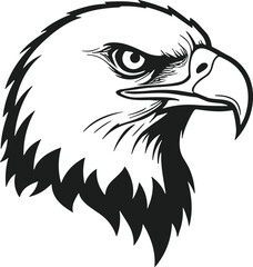 Bold Eagle Head Silhouette Vector – Majestic Bird of Prey Illustration