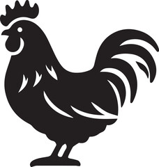 chicken silhouette design illustration.