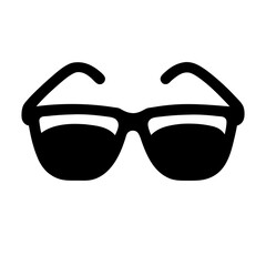 Simple Black Sunglasses Icon Isolated On White Background Summer Accessory Design