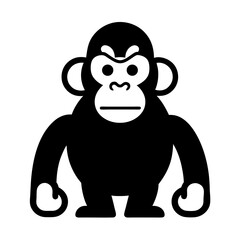 Fototapeta premium Simple Black And White Gorilla Illustration Vector Cartoon Character Design For Web