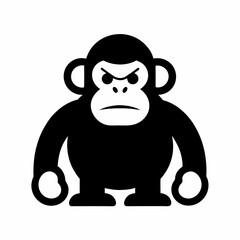 Angry Monkey Cartoon Illustration Black And White Vector Design Graphic