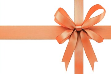 Fototapeta premium Coral Ribbon Bow, Gift Wrap, Simple Design