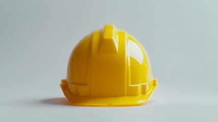 Fototapeta premium Yellow hard hat safety helmet on white background. (1)
