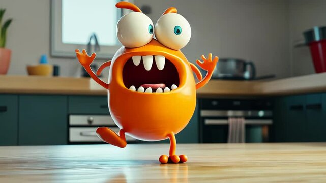 Cute Cartoon 3D Monster Bird Character Illustration for Kids Fun