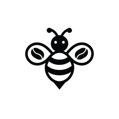 Bee Coffee Bean Logo – Modern Vector Icon for Coffee Shop, Cafe Branding, Honey Roast, Organic, or Artisan Coffee Products