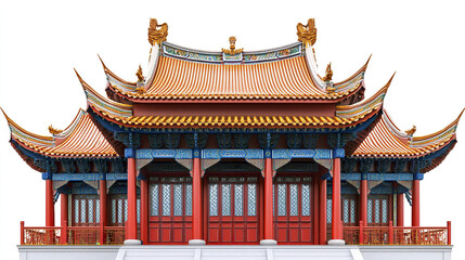 Obraz premium Traditional Chinese architecture with ornate roof and vibrant colors