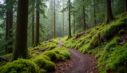 Naklejka premium Serene Forest Pathway