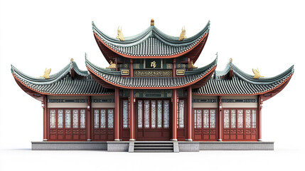 Obraz premium Traditional Chinese architecture with ornate roof design