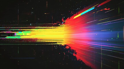 Retro screen glitch effect with horizontal scanlines and chromatic aberration for digital art, VHS aesthetics or futuristic tech backgrounds