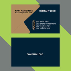 Blue business card clean pastel design template .