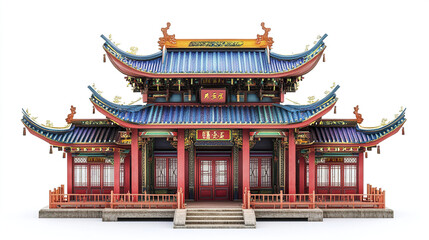 Naklejka premium Traditional Chinese architecture with vibrant colors and intricate details