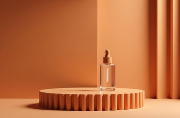 Abstract  brown background for  presentation.  podium for cosmetics bottle 