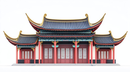 Obraz premium Traditional Chinese architecture with ornate roof design