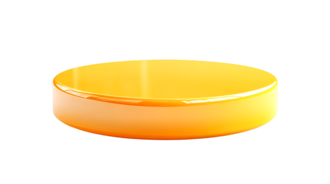Shiny Golden Disc Bright Yellow Abstract Background