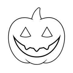 Pumpkin Grin Line Art Vector Smile