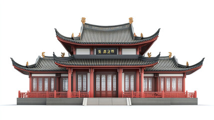 Naklejka premium Traditional Chinese architecture with ornate roof design