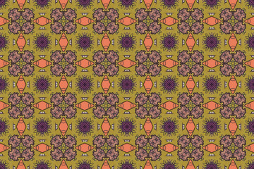 Seamless Geometric Shape Textile Wallpaper Interior Endless Decoration Visual Perspective Fashion Cloth Background Graphic Symmetric Texture Template Luxury Digital Tile Design Fabric Art Pattern.