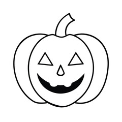Jack O Lantern Wink Line Art Vector