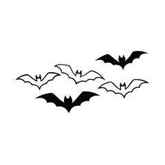 Bat Swarm Single Line Art Vector Design