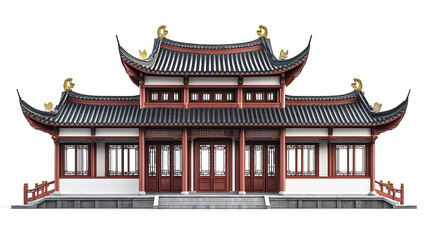 Fototapeta premium Traditional Chinese architecture with ornate roof design