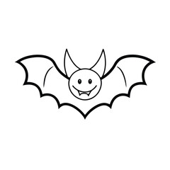 Bat Fang Smile Line Art Vector Design