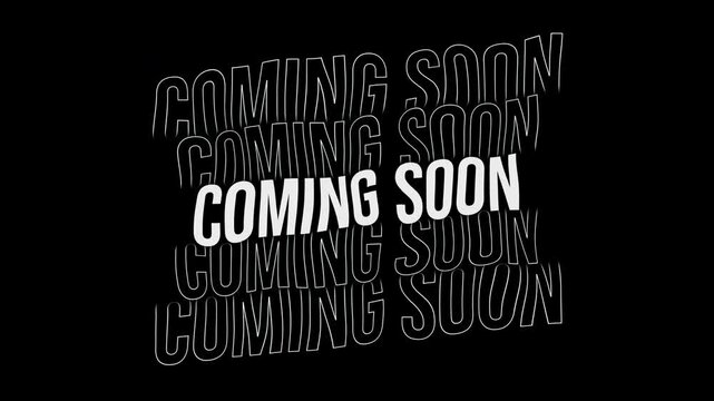Coming soon animation.Spectacular glitch effect.Black background.	