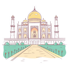 Obraz premium Taj mahal isolated on a white background