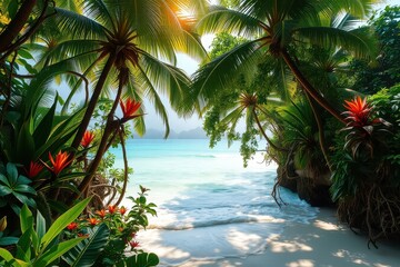 A vibrant and lush tropical rainforest 
