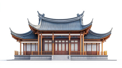 Obraz premium Traditional Chinese architecture with ornate roof design