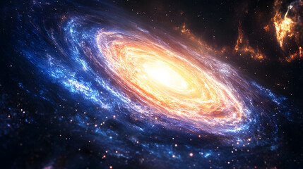 Cosmic Burst Galaxy Illustration Background