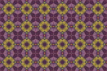 Seamless Geometric Shape Textile Wallpaper Interior Endless Decoration Visual Perspective Fashion Cloth Background Graphic Symmetric Texture Template Luxury Digital Tile Design Fabric Art Pattern.