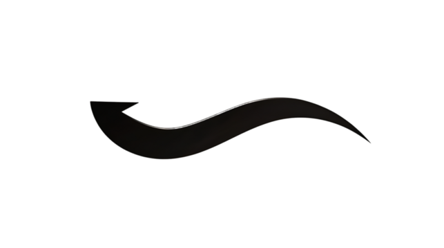 Sleek Black Arrow Curve Dynamic Movement Graphic Design Abstract Art