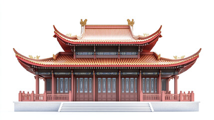 Obraz premium Traditional Chinese architecture with ornate roof design