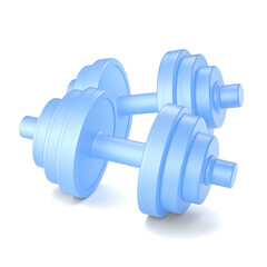 Dynamic Workout Setup: Two Stylized Dumbbells in a 3D Environment
