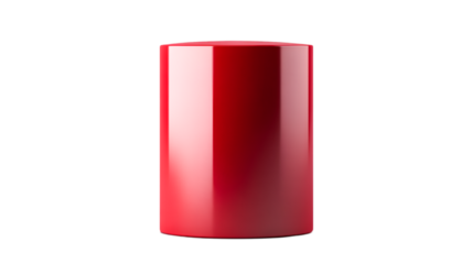 Sleek Red Cylinder Minimalist Design Bold Shape Simple Elegance