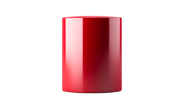 Sleek Red Cylinder Minimalist Design Bold Shape Simple Elegance